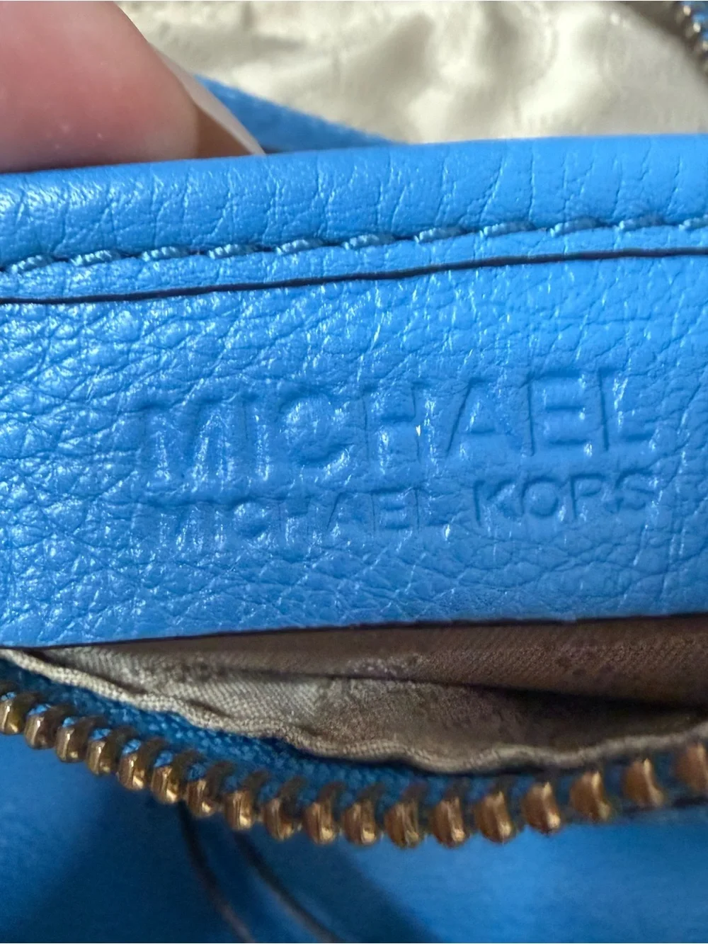 Michael Kors Bright Blue Rhea Leather Hobo Bag Medium Shoulder Handbag